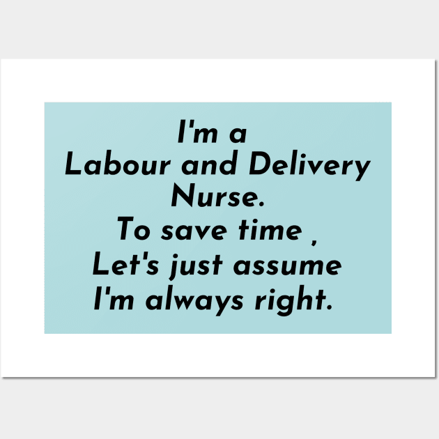 Funny L&D Nurse Appreciation, Labor and Delivery Nurse Wall Art by Kittoable